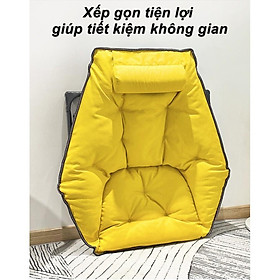 Ghế thư giản chất liệu bông khung thép phòng khách xếp gọn tiện lợi.