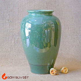 Mua Bình hoa gốm dáng quả xoài màu xanh ngọc S1 - Gốm Bát Tràng