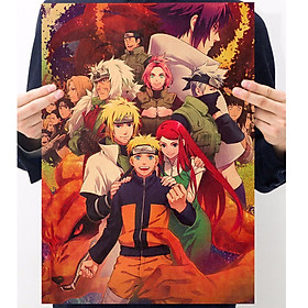 [B014] Tranh poster treo tường hoạt hình naruto chất liệu giấy Kraft siêu bền