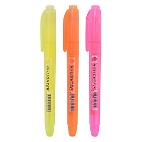 Vỉ 3 Bút Dạ Quang CROWN F-500 (Vàng, Cam, Hồng)