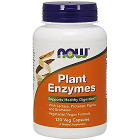 Viên Uống Now Plant Enzymes Với Lactase, Protease, Papain & Bromelain (120 Viên Nang Thực Vật)