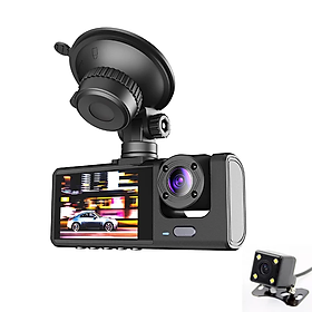 Mua Camera hành trình Q5 3 camera kép   độ phân giải FHD1080P  Có 3 Camera trước  trong và sau   Màn hình IPS 3 Inch  Tầm nhìn ban đêm rõ nét