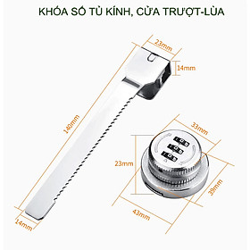 (Phụ kiện nội thất) Khóa số tủ kính trượt-lùa K8307, bằng hợp kim, có thể thay đổi mã số, có nhiều màu tùy chọn