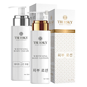 Bộ Tắm Trắng Body Truesky Dạng Vòi Nhấn (1 Chai Ủ Trắng 100ml & 1 Chai Dưỡng Trắng 100ml Dạng Lotion) - Mỹ Phẩm Chính Hãng