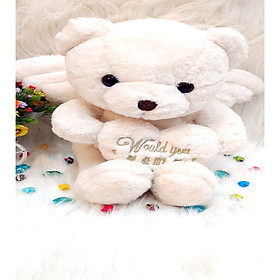 Gấu Bông TRẮNG THIÊN THẦN ÔM TIM