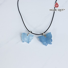 Mặt dây chuyền hình con bướm đá Aquamarine - Ngọc Quý Gemstones