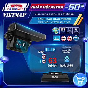 Vietmap H2AS - Màn hình HUD hiển thị kính lái thông tin Cảnh báo giao thông - Hàng chính hãng