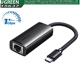 Mua Cáp chuyển USB-C qua Lan Ugreen 15637 hỗ trợ 10/100/1000Mbps  Windows 11/10/8.1/8  macOS - Hàng chính hãng