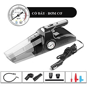 Máy Hút Bụi Kiêm Bơm Lốp Ô Tô DC12V 4 in 1 Hút Bụi, Bơm Lốp Ô Tô