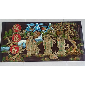Mua Tranh sơn mài Phúc Lộc Thọ đắp nổi hàng xuất khẩu 60x120 cm trang trí nhà cửa  quà tặng tân gia  chúc Thọ ý nghĩa