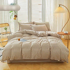 Bộ chăn ga gối cotton poly - Caro nhỏ đủ màu