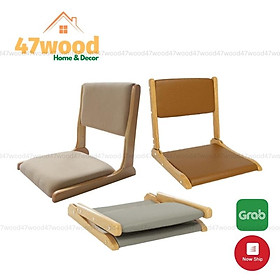 GHẾ BỆT KIỂU NHẬT XẾP GỌN 47WOOD - GHẾ NGỒI BỆT BẰNG GỖ MẶT NỆM GBXAM