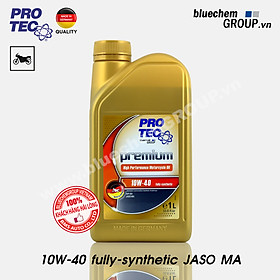 Dầu nhớt Mô tô hiệu năng cao bluechem PRO-TEC Premium 10W-40 Fully-synthetic JASO MA