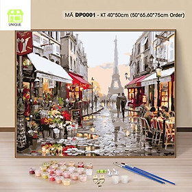Mua (Loại khung dày 2.5cm) Tranh sơn dầu số hóa Phong cảnh đã căng khung và đầy đủ phụ kiện