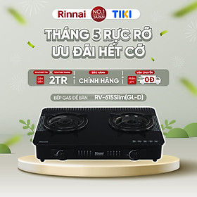 Bếp gas dương Rinnai RV-615Slim-SCH(VP) mặt bếp kính Schott và kiềng bếp men - Hàng chính hãng