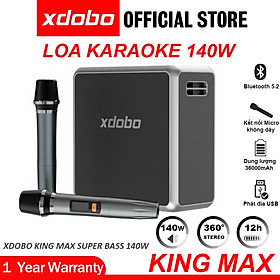 Mua Loa Karaoke Bluetooth 5.2 Xdobo King Max  Loa Di Động Công Suất 140W  Chống nước IPX 5 Pin dung Lượng 36000mAh  Hoạt Động 12H  Hỗ trợ Thẻ TF  USB  AUX  TWS - Hàng chính hãng