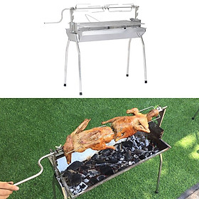 Bếp nướng than hoa xoay tay. Nướng đa năng, nướng vỉ, nướng tự xoay. GeLife024. Chất liệu Inox