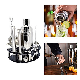 12Pce Professional Bartender Kit w/Stand Stainless Steel Cocktail Shaker Set