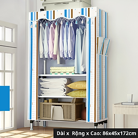 Mua Tủ quần áo khung sắt  tủ vải đa năng thiết kế nhiều ngăn  nhiều tầng giúp sắp xếp không gian gọn gàng