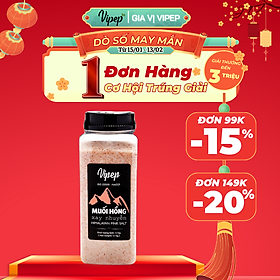 Muối Hồng Himalaya Xay Nhuyễn Vipep Hũ Nhựa 1.1kg - Gia vị Vipep