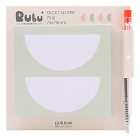 Giấy Note Vuông - Kèm Bút Bubu BLTP-0054 - Hình Nửa Hình Tròn