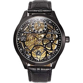 ManChDa Wrist Watch Skeleton Dial Mechanical Mens Watch See Through Waterproof 47MM XL Automatic Analog Leather Band Strap