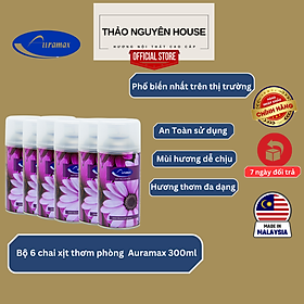 Bộ 6 Chai Nước hoa xịt thơm phòng  Auramax Hương Floral