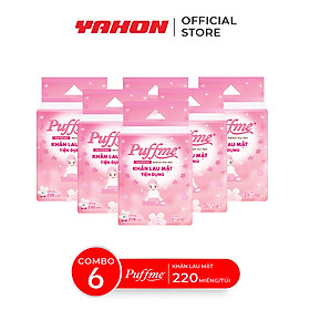 Combo Khăn Lau Mặt Cao Cấp PUFFME 220 Miếng/Bao