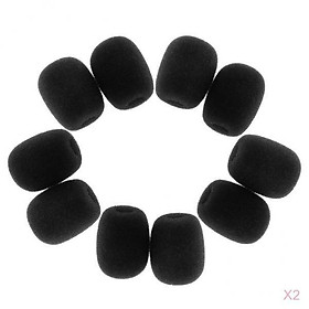 Mini Microphone Sponge Cover Windscreen Pack Of 20pcs - Black Mic Covers