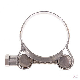 2 Pcs Motorcycle 32-35mm Steel Exhaust O-   Clamps