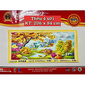 Mua   Thêu 4 sợi  Tranh thêu kín Phong cảnh Aa2120  kích thước 206 x 83 cm
