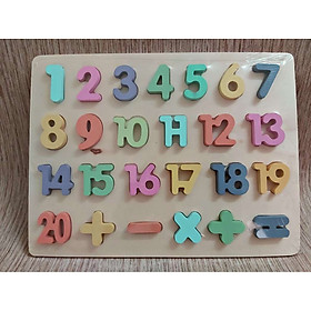Bảng gỗ 20 số nổi và các phép tính Vivitoys giúp phát triển kỹ năng toán học cho bé