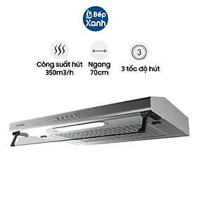 Máy Hút Mùi Classic Malloca H107 - Công Suất Hút 350 m3/h - Ngang 70cm - Hàng Chính Hãng