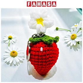 Móc Khoá Len Dâu Tây - Màu Đỏ