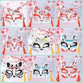 Mặt nạ cáo, hóa trang Cosplay Nhật Bản màu hồng tím