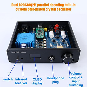 Rod Rain Audio DA10 Audio Decoder Bluetooth Headphone Amplifier Dual ES9038Q2M DAC QCC5125 LDAC Amanero USB Card DSD512 TPA612A2 Color: 110V JRC2068DD