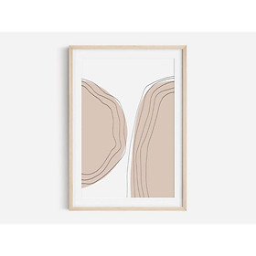 Tranh in cao cấp | Tranh nghệ thuật trừu tượng - Neutral Abstract Art Print, Shape Abstract Art 02