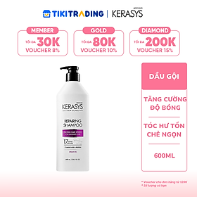 Dầu gội cao cấp Hàn Quốc Kerasys Repairing - Trắng Hồng (Phục hồi độ bóng - Tăng cường chống tia UV cho tóc hư tổn, chẻ ngọn) 600ml