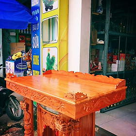 Mua Bàn thờ treo tường gỗ xoan ngang 1m07 trạm rồng gồm 1bộ ke đế