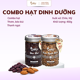 Quà Tặng Oaky - Combo Hạt Dinh Dưỡng Cao Cấp Hạnh Nhân, Nho Khô - Tặng Túi Giấy