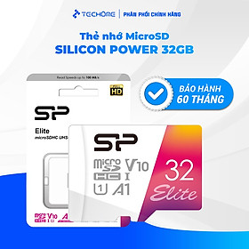 Mua Thẻ nhớ Micro SD 32GB Silicon Power tốc độ cao 100MB/s Class 10 UHS-I U1 | Hàng chính hãng