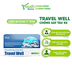 Nước Uống Travel Well Youth Pharma Hỗ Trợ Làm Giảm Tình Trạng Say Tàu Xe Hộp 10 chai