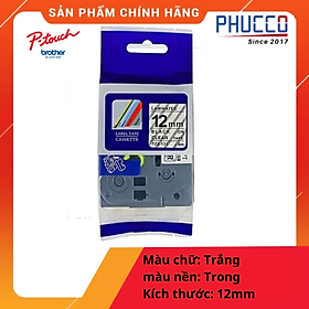 Mua Nhãn in tương thích máy Bother- Chữ đen trên nền trong 12mm (8m)