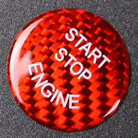 Carbon Fiber Car Engine Start Stop Switch Button Sticker Cover for  Red