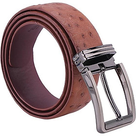 Thắt Lưng Nam Da Đà Điểu Bản Lớn Da Hột Đầu Kim Huy Hoàng HT4441 - Nâu Đỏ