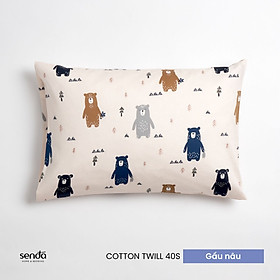 Vỏ gối cho bé Cotton Twill 35x50 cm Sen Đá Home Bedding cao cấp, bao áo gối trẻ em cho bé trai, gái 3, 4, 5, 6 tuổi