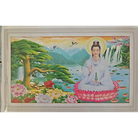 Mua tranh thêu phật quan âm  kích thước 61 x 40