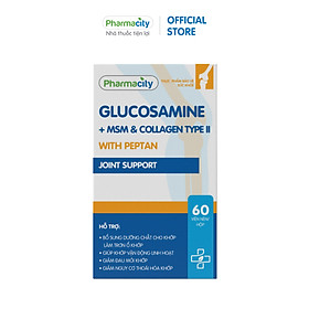 Viên uống hỗ trợ khớp Glucosamine + MSM & Collagen Type II With Peptan