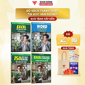 Combo 4 Sách Word, Excel Cơ Bản Đến Nâng Cao, Power Query & Power Pivot Và 150 Thủ Thuật Kèm Video Khóa Học