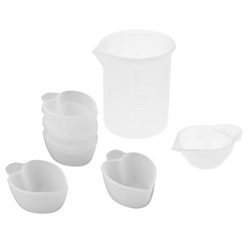 7 xResuable Silicone Cốc Đo Nhựa Khuôn Silicon DIY Nhựa Trang Sức Dụng Cụ